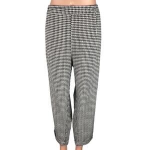 SOHO Black White Houndstooth High Rise Cuffed Hem Straight Leg Ankle Pants Sz XL